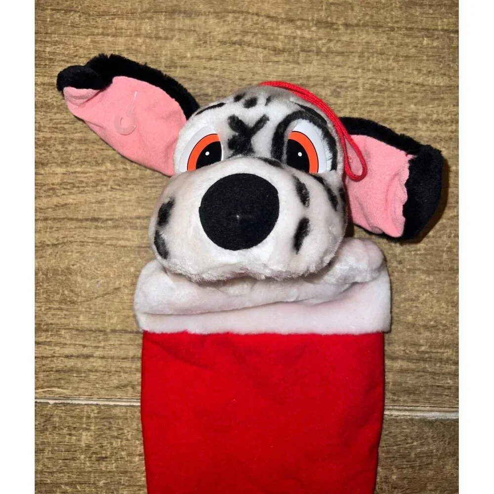 Vintage Disney 101 Dalmatians 3D Plush Dog Christmas Stocking 90s‎ Disneyana #2